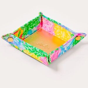 NWT Lilly Pulitzer catchall tray Multi Bright Delight Patch Accessories
